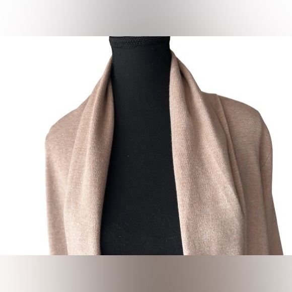 NEW Max Sport Medium Long Cardigan Jacket Tan Nude Faux Fur Designer Coat NWT - Picture 4 of 16